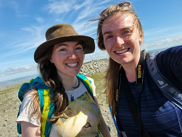 Myself and a friend on the summit of one of the Yorkshire 3 peaks.